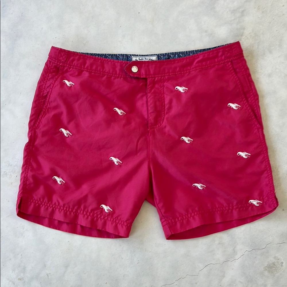 Ted Baker Chino Swim Shorts | "The World's Your Lobster" Embroidered